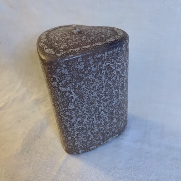 Cooperstown Candle Factory Other - HEART SHAPE CANDLE - Pillar Style - 5x4 Inch - Brown Grey Swirl